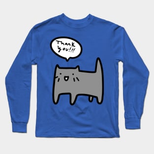 Thank You Blue Cat Long Sleeve T-Shirt